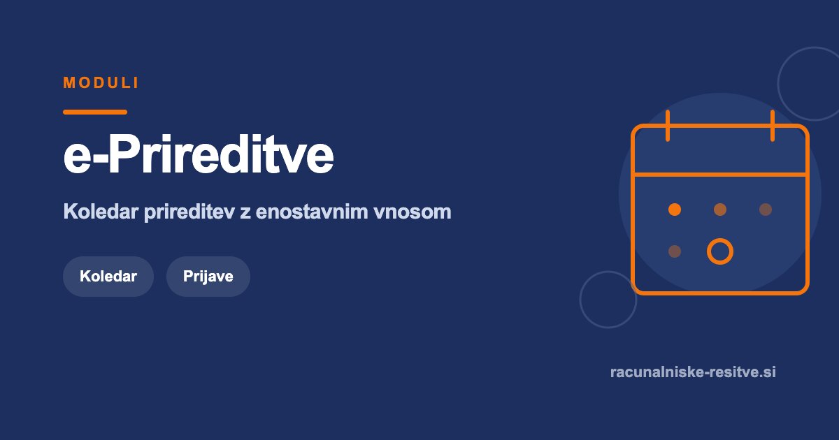 Modul e-Prireditve | Računalniške rešitve d.o.o.