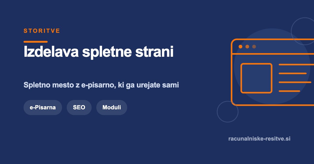 Izdelava spletne strani z e-pisarno | Računalniške rešitve